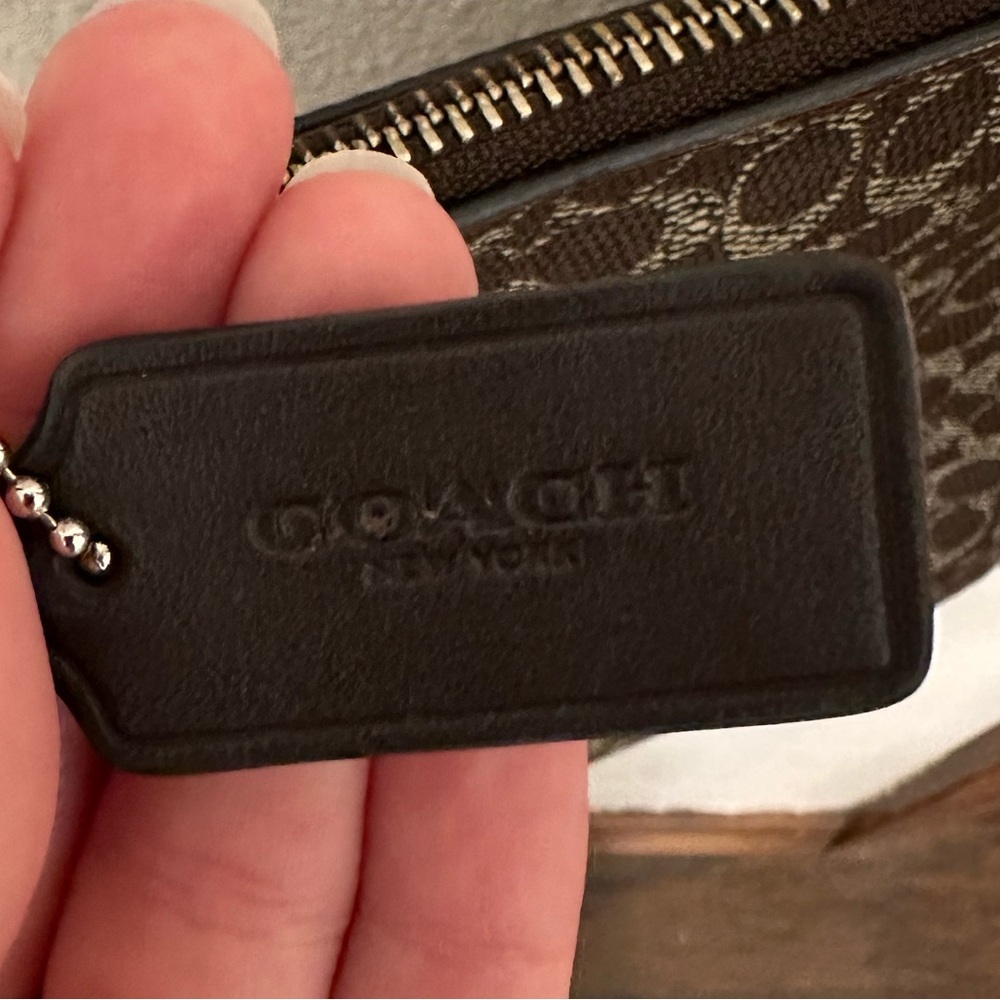 Coach Signature NS Brown Coated Canvas Swingpack Crossbody Bag - Picture 7 of 10